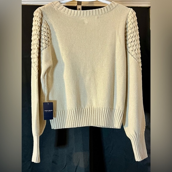 NWT Lucky Brand beige sweater. Women’s size small. 60% cotton 40% acrylic. - Picture 2 of 8
